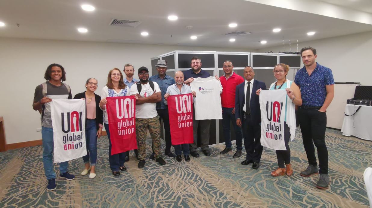Representantes sindicais do Brasil, Estado Unidos e Repblica Dominicana