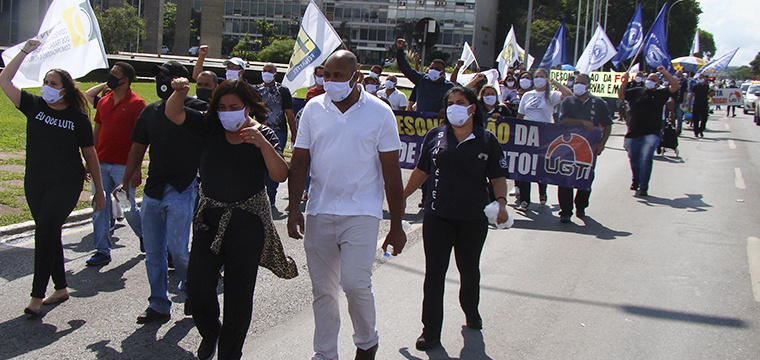 Protesto em Braslia em defesa do emprego