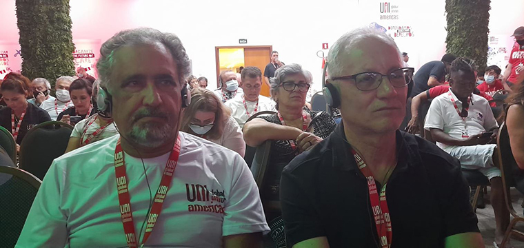 Gilberto Dourado, Presidente do SINTETEL e FENATTEL, e Jos Roberto, Vice-Presidente do SINTETEL e Presidente da CONTCOP