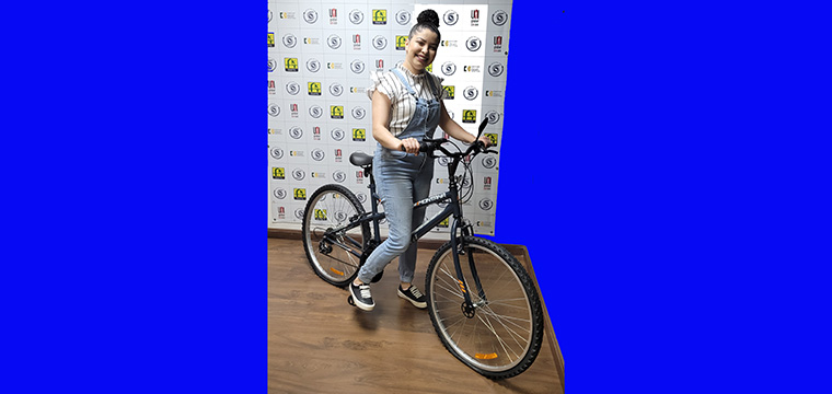 Danielly vibrou com a sua nova bike