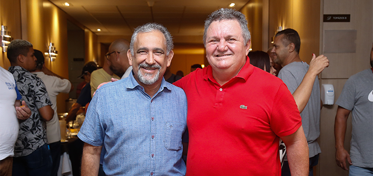 O presidente do SINTETEL, Gilberto Dourado, e o secretrio Geral, Mauro Cava de Britto.