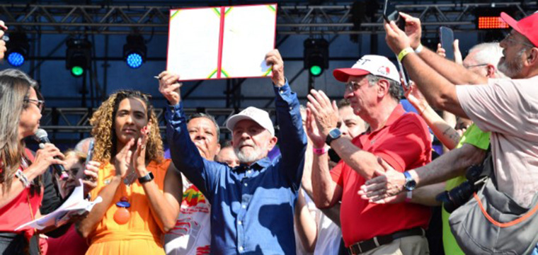 Presidente Lula presente no 1 de Maio ao lado de Ricardo Patah, presidente da UGT/foto: UGT