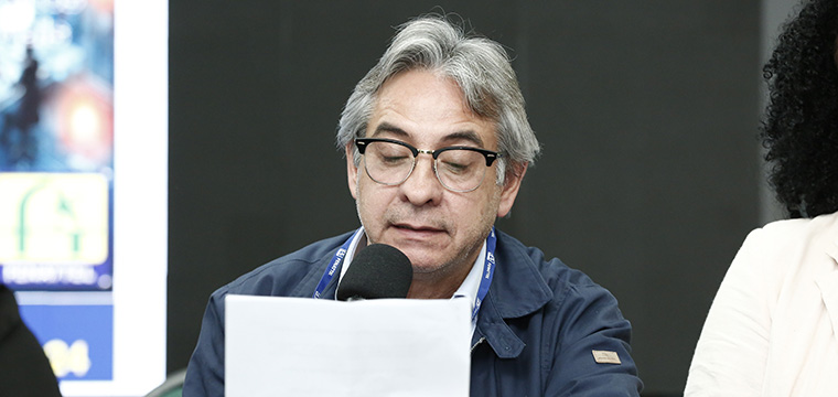 Marcos Milanez, diretor Secretrio do SINTETEL, apresentou as resolues da Comisso de Segurana do Trabalhador