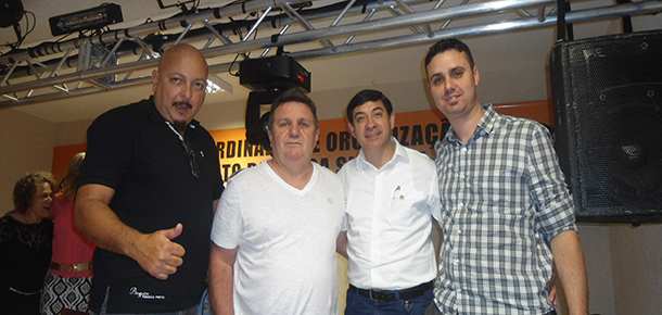 Dirigentes do Sintetel Barrichello, Mauro, Milanez e Fbio