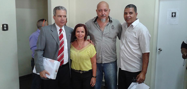 Da esq. para a dir. : Gionei Gomes, Rosngela Mendes, Genivaldo Barrichello e Carlos AlbertoPlatini (Presidente do GT)