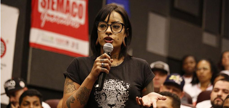 Patricia, representante sindical da Teleperformance Lapa, fala sobre a necessidade de olhar para o jovem, principalmente o da periferia 