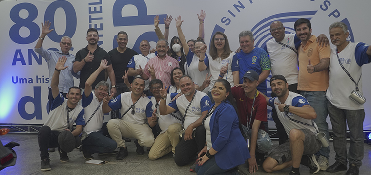 Diretores, delegados do SINTETEL e demais companheiros contriburam para a festa ser um sucesso