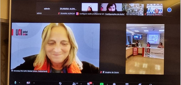 Vernica Fernandez Mendez, chefa mundial do Departamento de Igualdade de Oportunidades da UNI Global Union, apresentou um panorama mundial e falou da importncia da Conveno 190