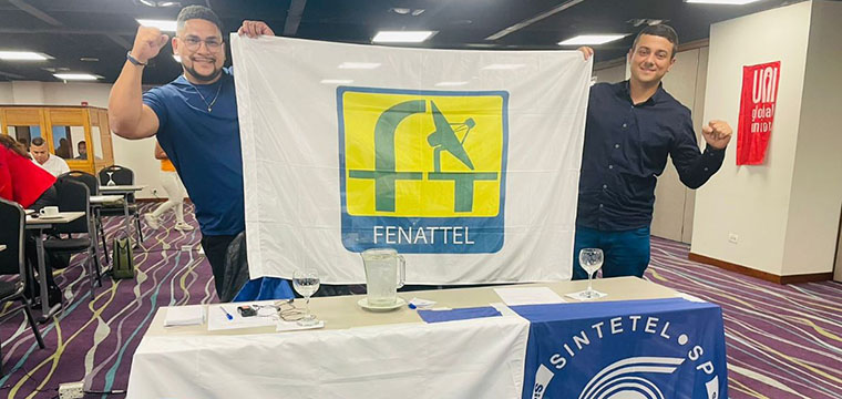 Fernando Tadeu da Silva Brando representou o SINTETEL e Erisvaldo Souza Gomes Junior  a  FENATTEL.e o SINTTEL-SC