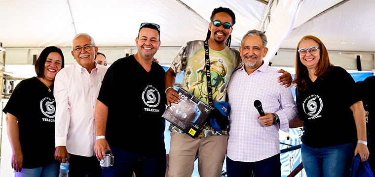 Pedro Selfas da TEL de Ribeiro Preto ganhou uma furadeira