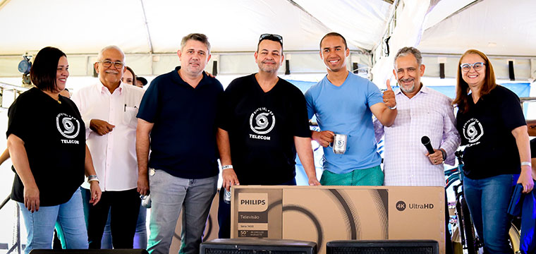 Diego Rodrigues da TEL Araraquara ganhou uma TV 50