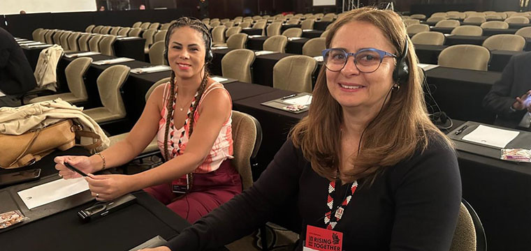 Gabriela Cordeiro - FENATTEL/SINTTEL-SC e Cristiane do Nascimento - FENATTEL/SINTETEL