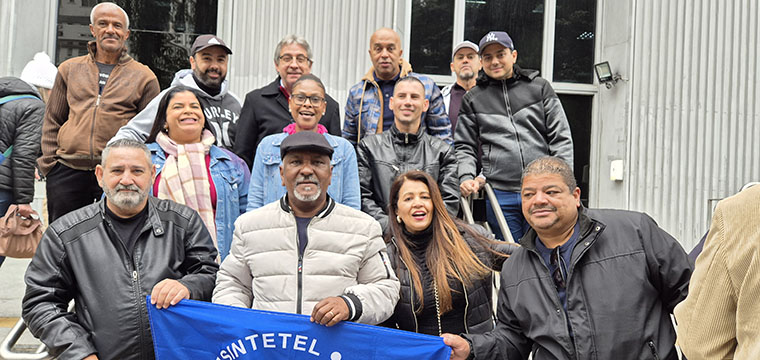 Dirigentes do SINTETEL