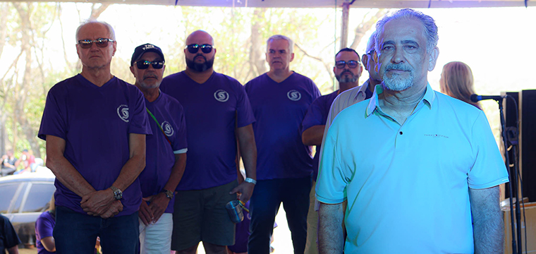Da direita para esquerda, os dirigentes Gilberto, Giuskeller, Alan Bers, Rogrio, Eliso e Jos Roberto