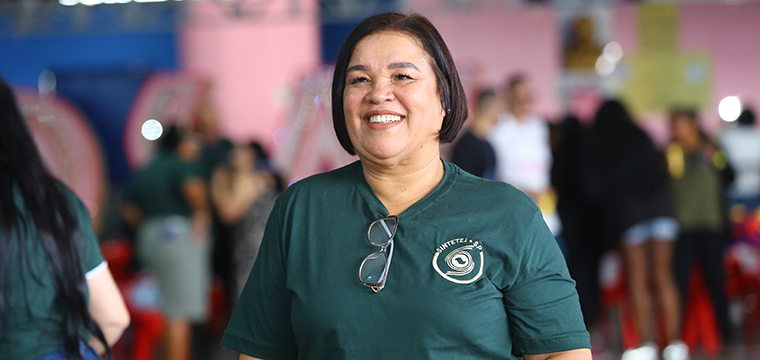 Aurea Barrence, coordenadora do Teleatendimento, recepcionou todos os trabalhadores