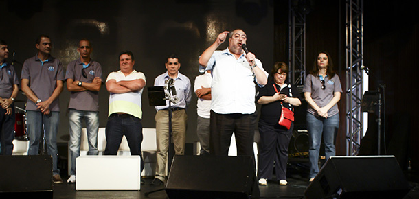 Presidente do Sintetel e dirigentes da entidade