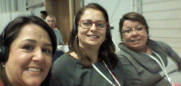 Dirigentes Cludia Gonalves, Cristiane do Nascimento e Cenise Monteiro 